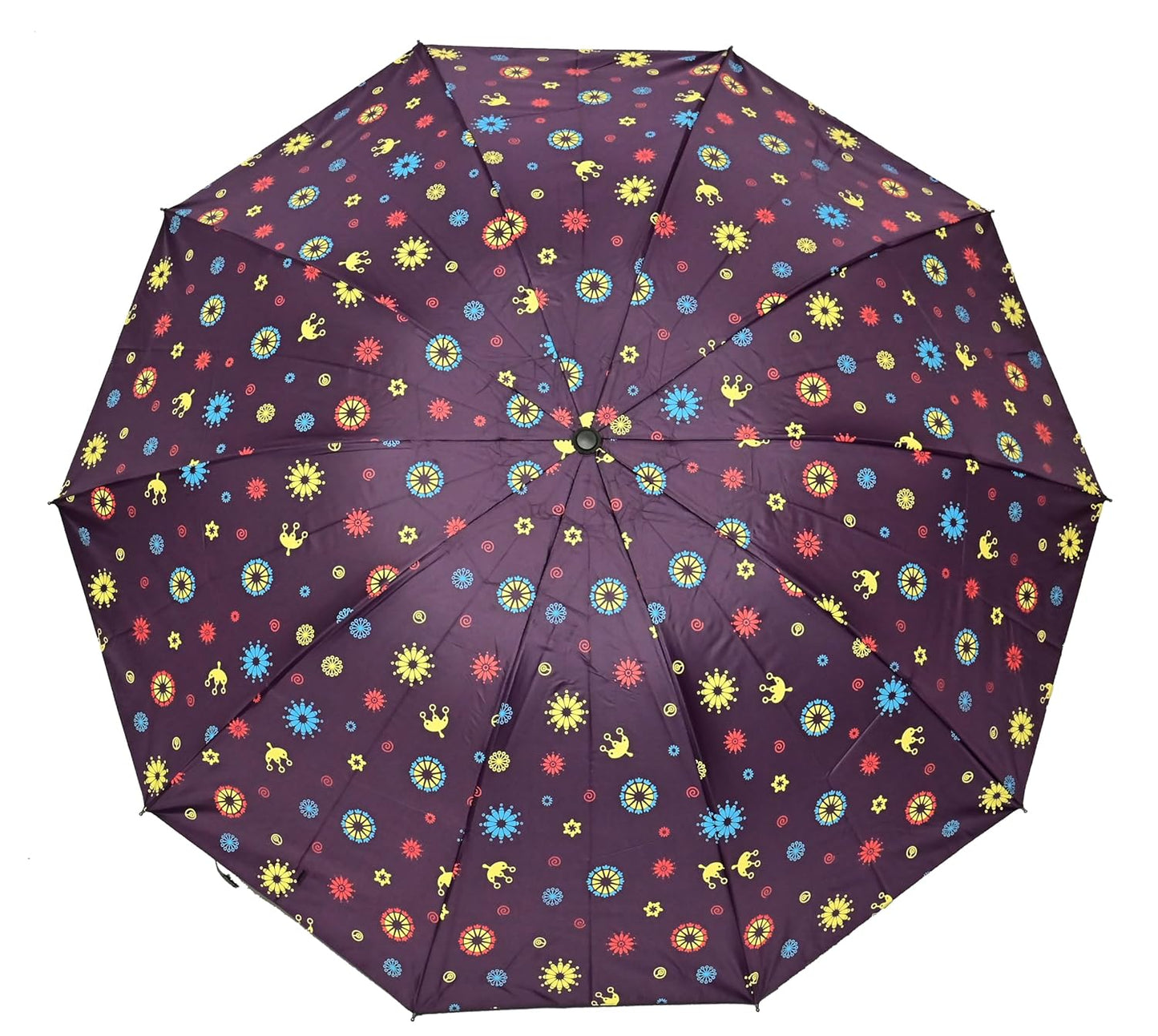 COMPACT 3 FOLD SUN/RAIN PRINTED UV PROTECTION UMBRELLA FOR WOMEN , Pack of 1