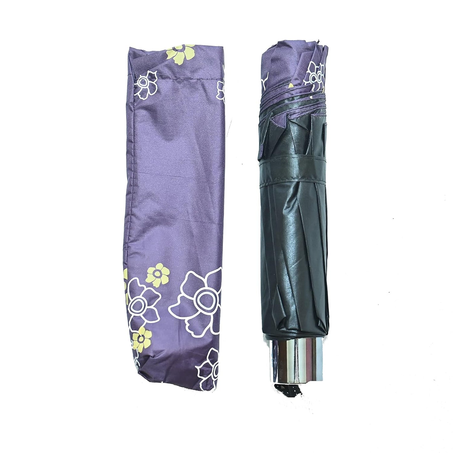 Rose Print Anti Uv/Rain 3 Folding Umbrella, Pack Of 1