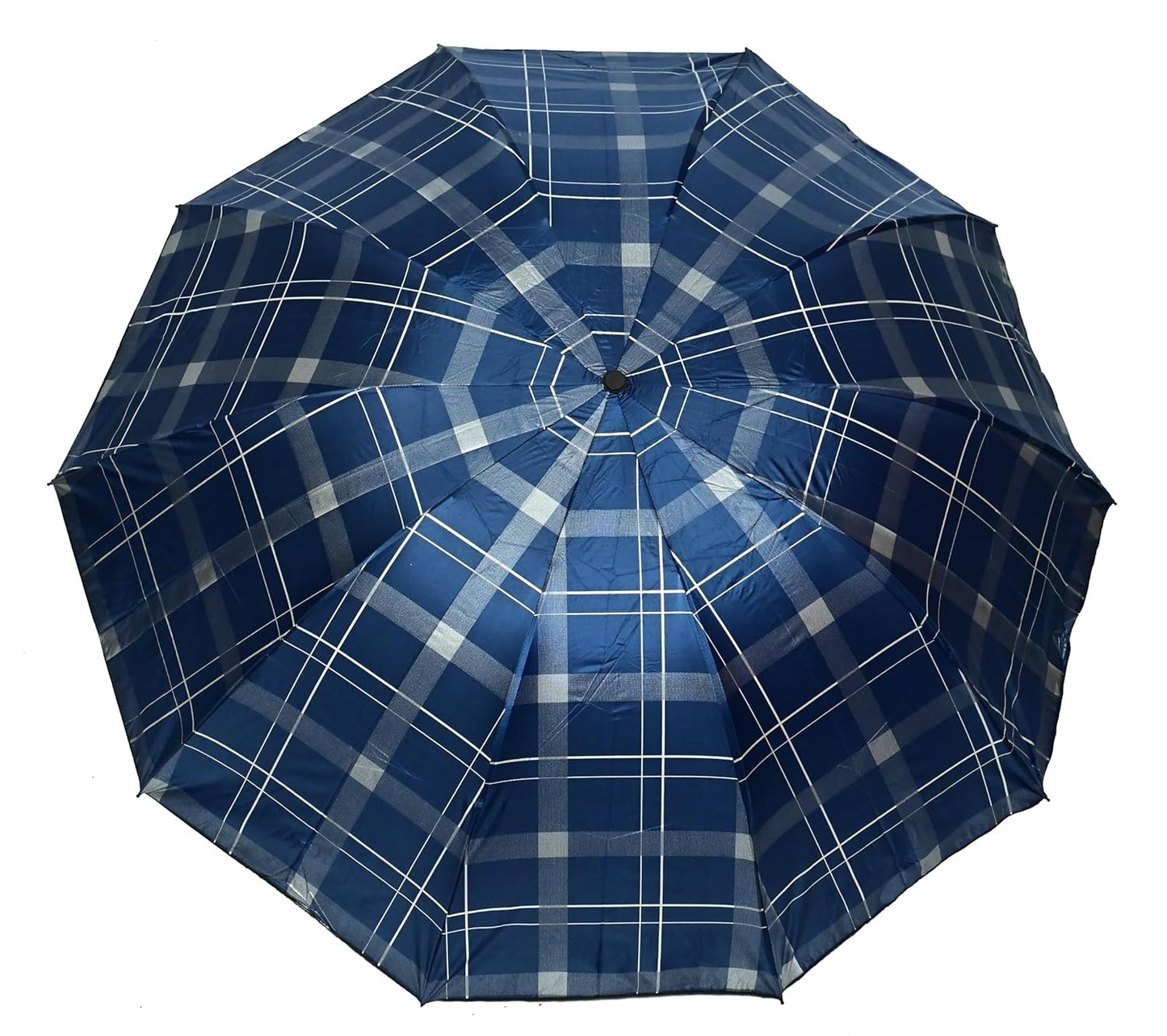 WIND PROOF CHECKED UNISEX DOME SHAPE XXXL SIZE UV PROTECTION UMBRELLA, PACK OF 1