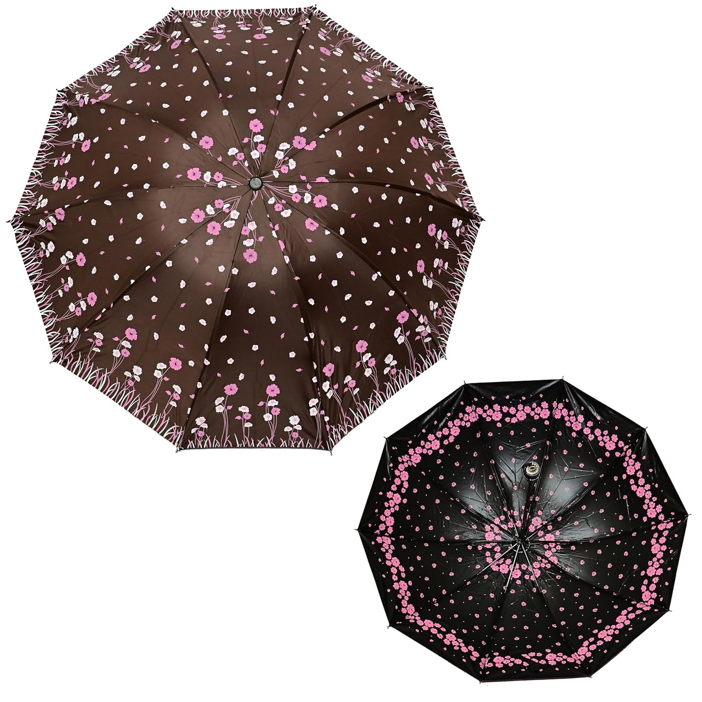 UV Rays Protection Under Print Triple Fold Umbrella For Women , Pack Of 1