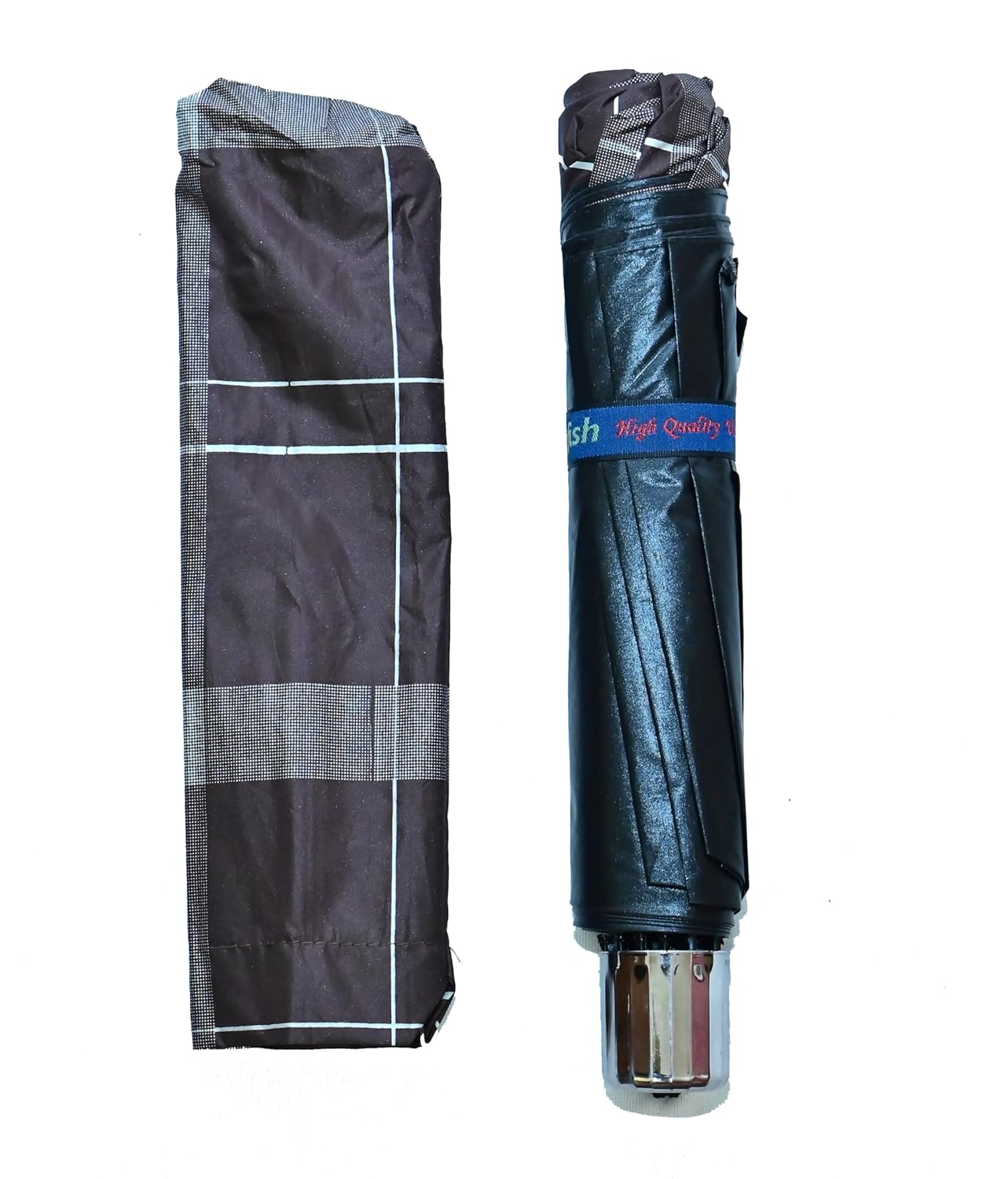 WIND PROOF CHECKED UNISEX DOME SHAPE XXXL SIZE UV PROTECTION UMBRELLA, PACK OF 1