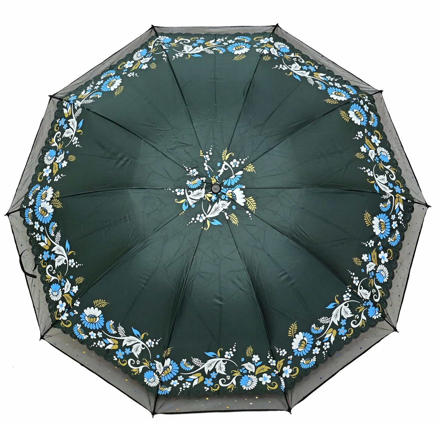 Xyro-Cutting-Edge Netted border Sun/Rain Women Floral Printed Umbrella Pack Of 1