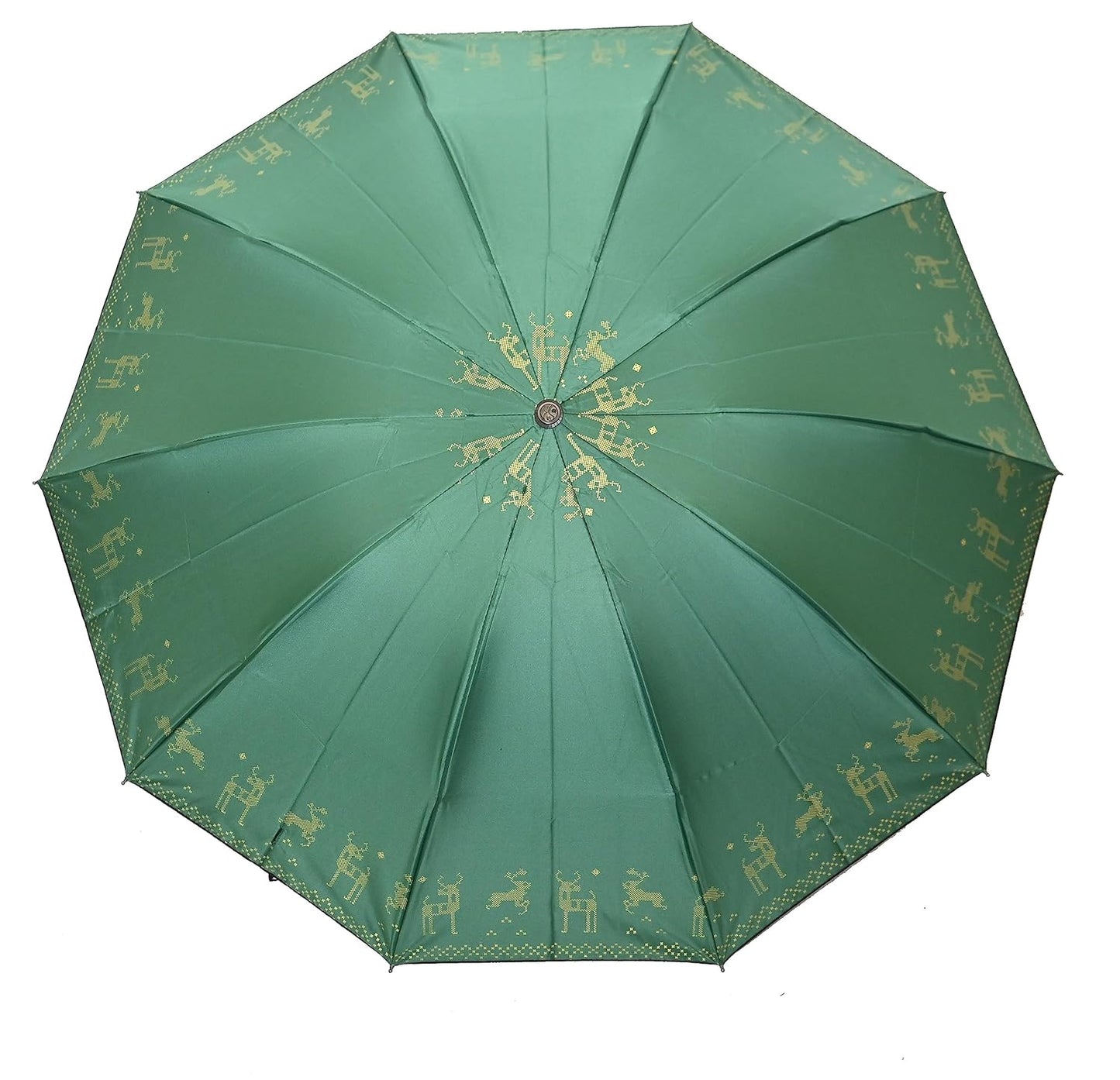 Metallic Golden print 3 fold Anti Uv Umbrella for women , Pack of 1