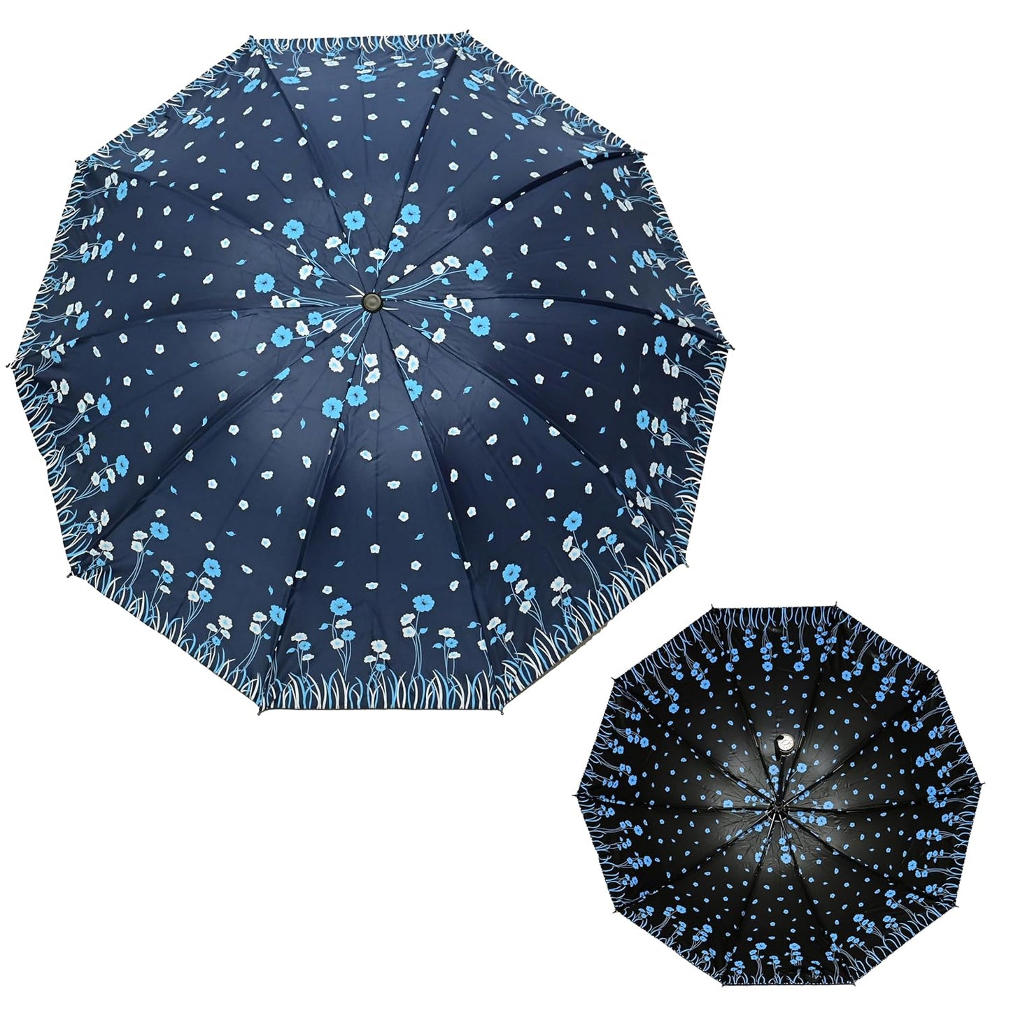 UV Rays Protection Under Print Triple Fold Umbrella For Women , Pack Of 1