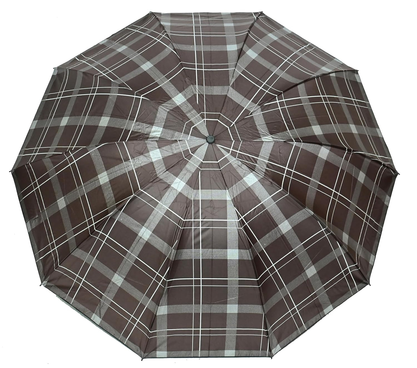 WIND PROOF CHECKED UNISEX DOME SHAPE XXXL SIZE UV PROTECTION UMBRELLA, PACK OF 1