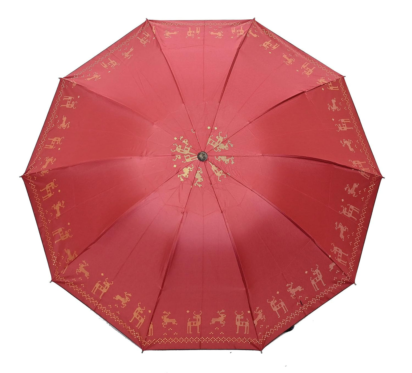 Metallic Golden print 3 fold Anti Uv Umbrella for women , Pack of 1