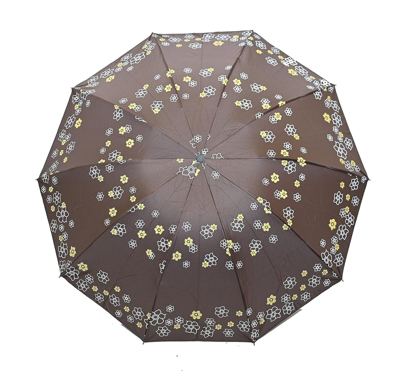 Rose Print Anti Uv/Rain 3 Folding Umbrella, Pack Of 1