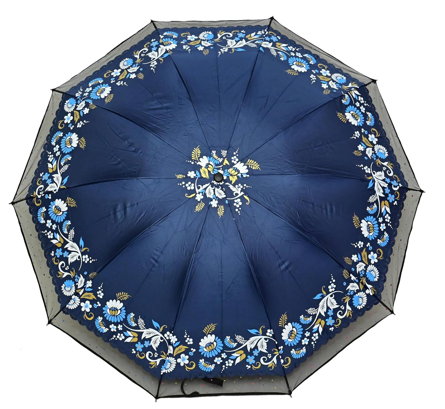 Xyro-Cutting-Edge Netted border Sun/Rain Women Floral Printed Umbrella Pack Of 1