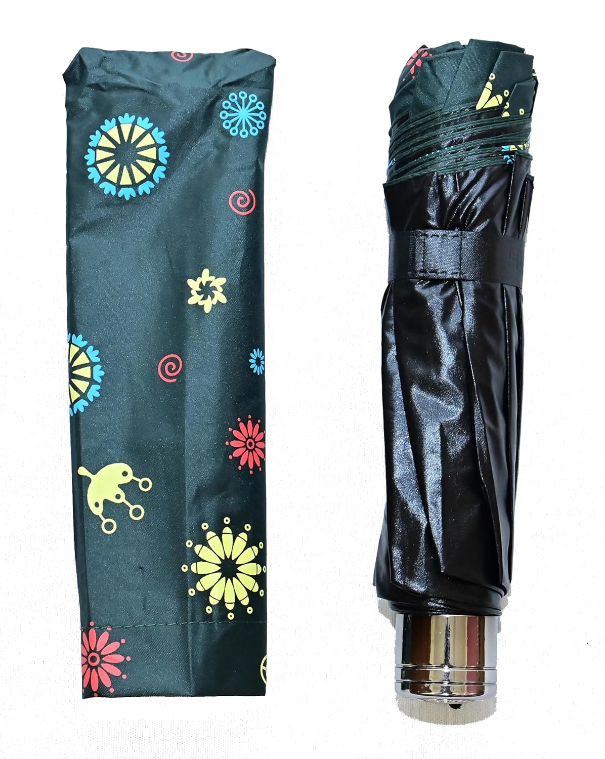 COMPACT 3 FOLD SUN/RAIN PRINTED UV PROTECTION UMBRELLA FOR WOMEN , Pack of 1