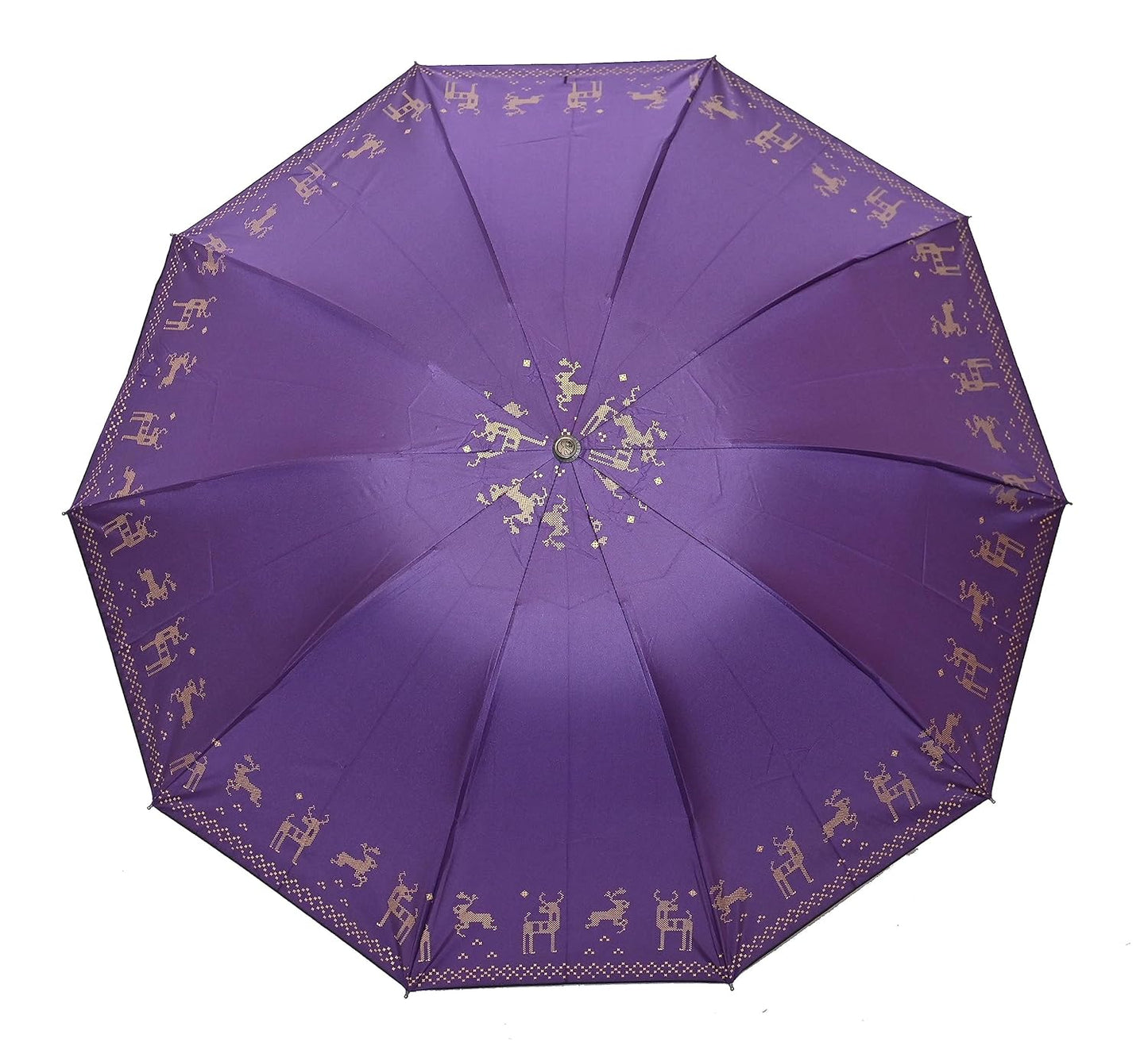 Metallic Golden print 3 fold Anti Uv Umbrella for women , Pack of 1