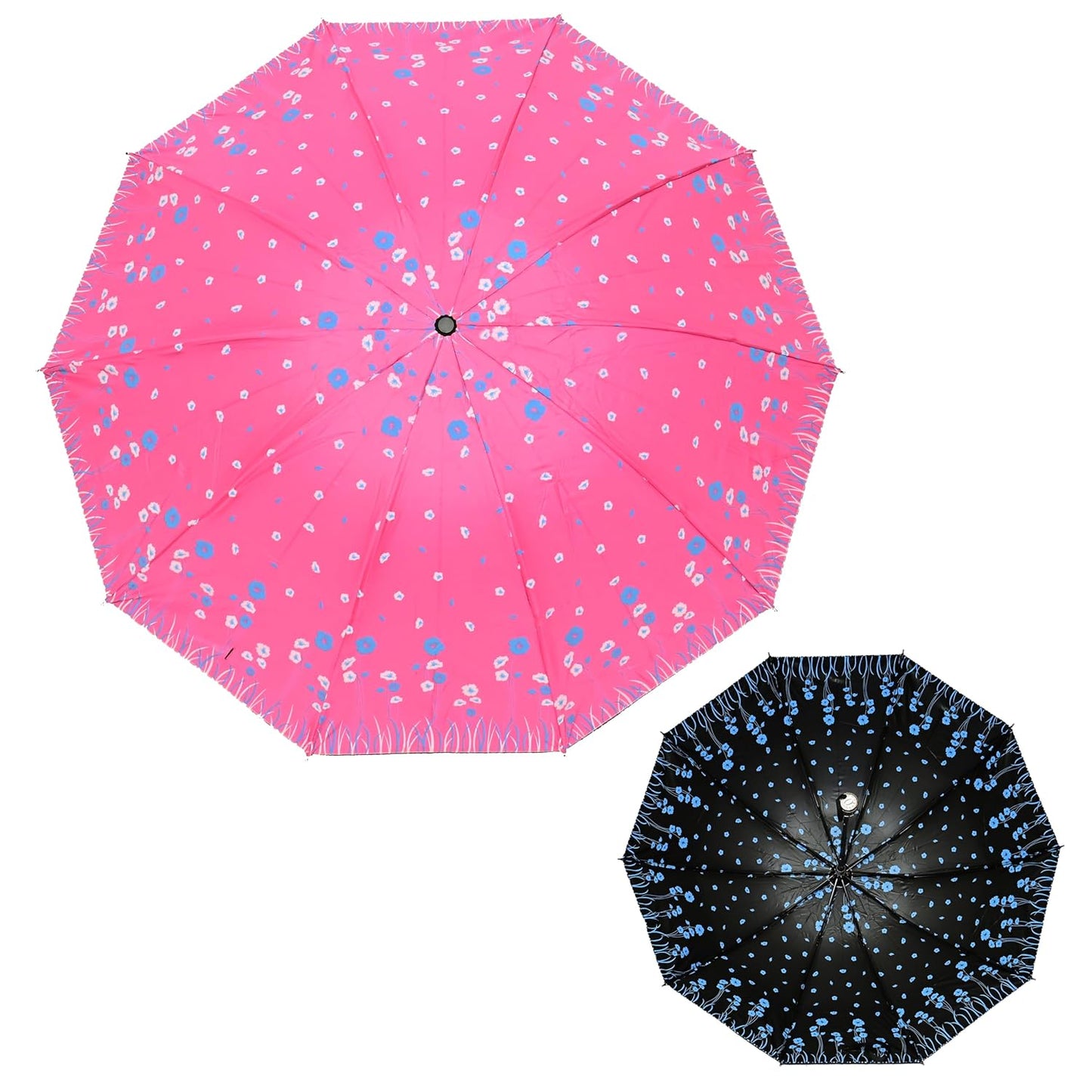 UV Rays Protection Under Print Triple Fold Umbrella For Women , Pack Of 1