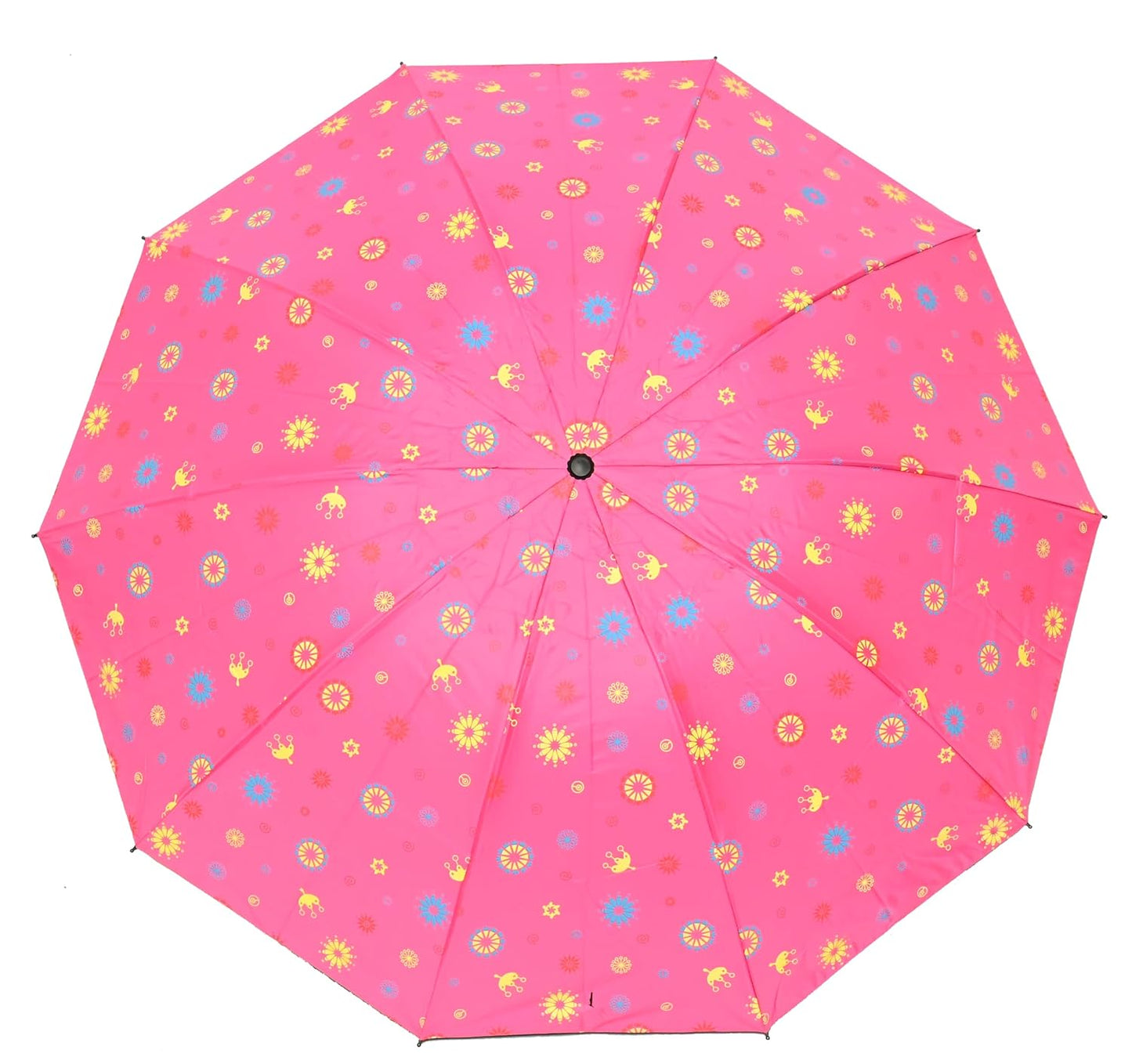 COMPACT 3 FOLD SUN/RAIN PRINTED UV PROTECTION UMBRELLA FOR WOMEN , Pack of 1