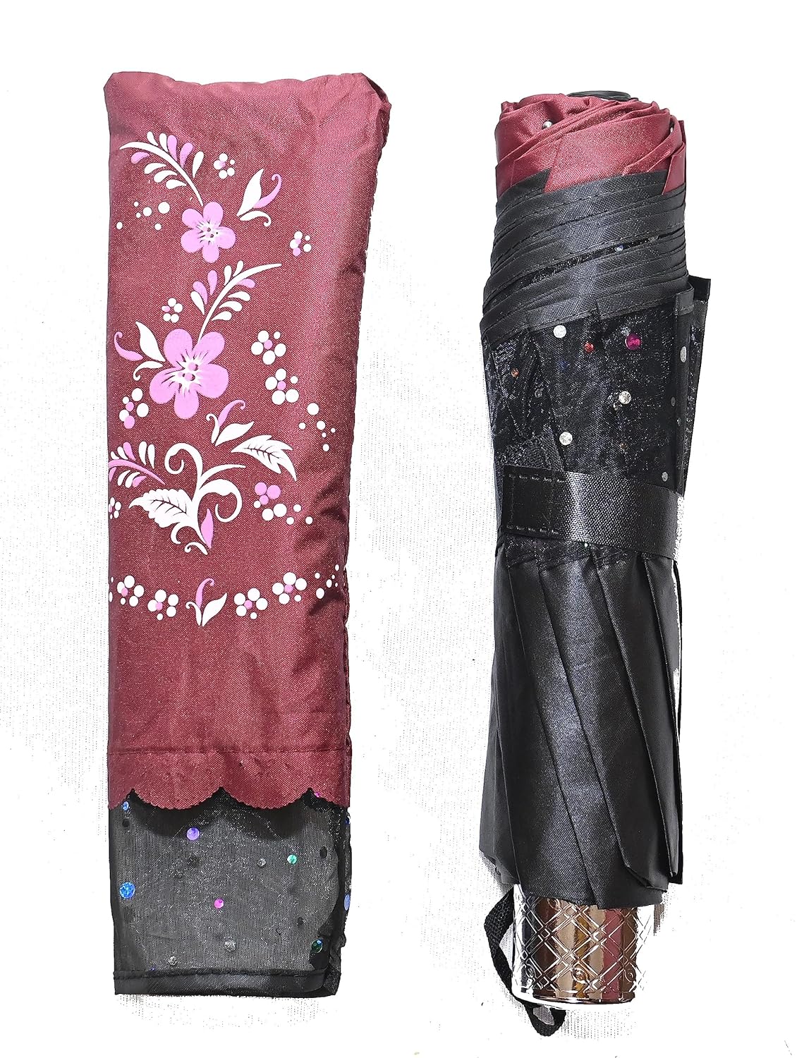 PROTECTIVE Printed Anti-UV 3Folding Umbrella with Net border