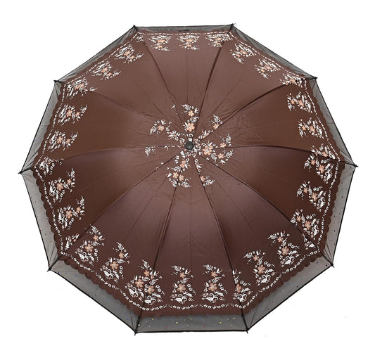 PROTECTIVE Printed Anti-UV 3Folding Umbrella with Net border