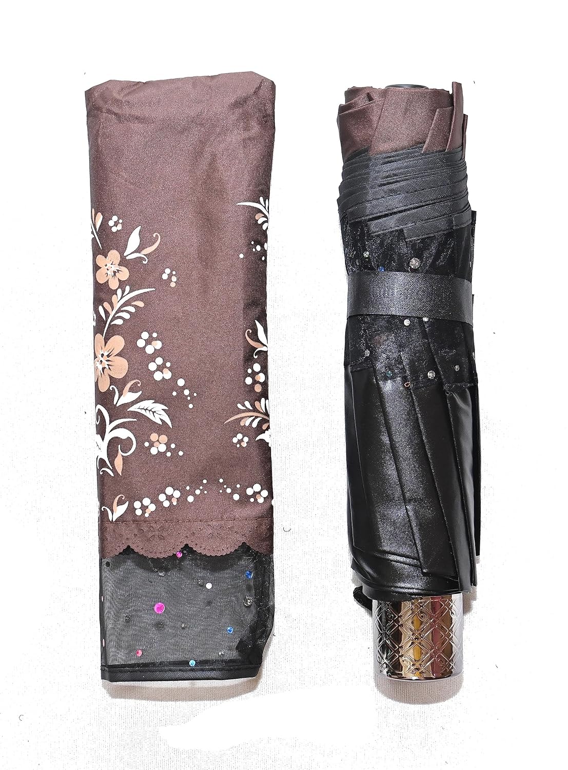 PROTECTIVE Printed Anti-UV 3Folding Umbrella with Net border