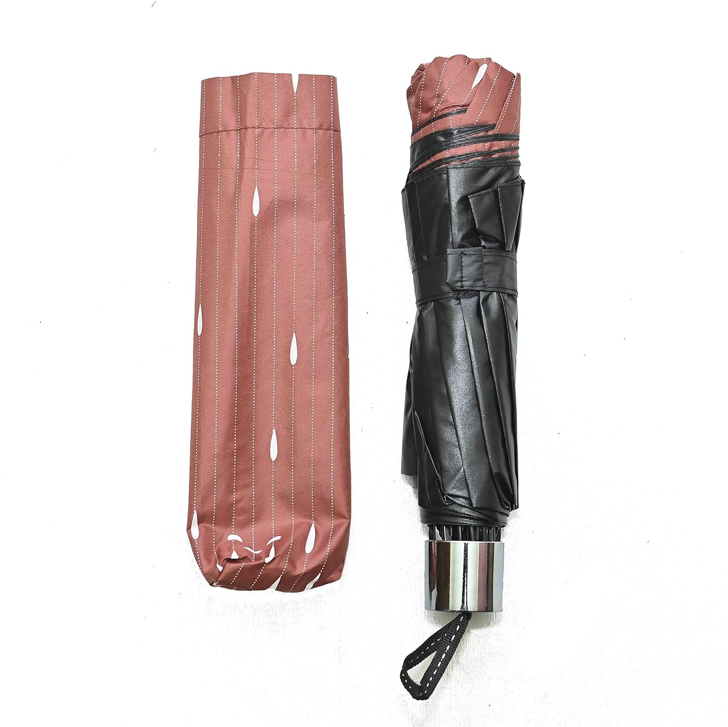 Drops Printed Anti Uv/Rain 3 Folding Umbrella, Pack Of 1