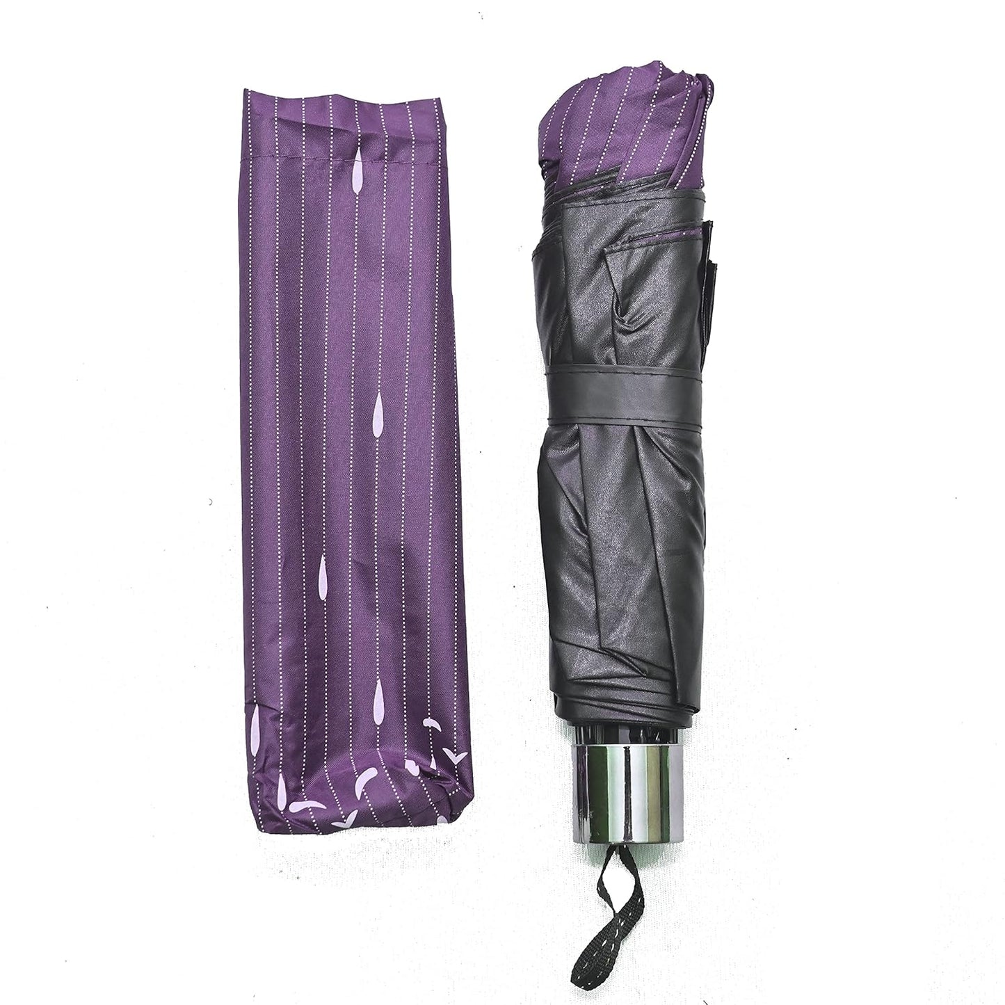 Drops Printed Anti Uv/Rain 3 Folding Umbrella, Pack Of 1