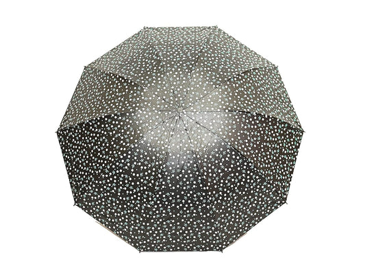 FloralPrinted 3 Fold Anti-Uv,Inner Solid Color Women Compact Umbrella,Pack of 1