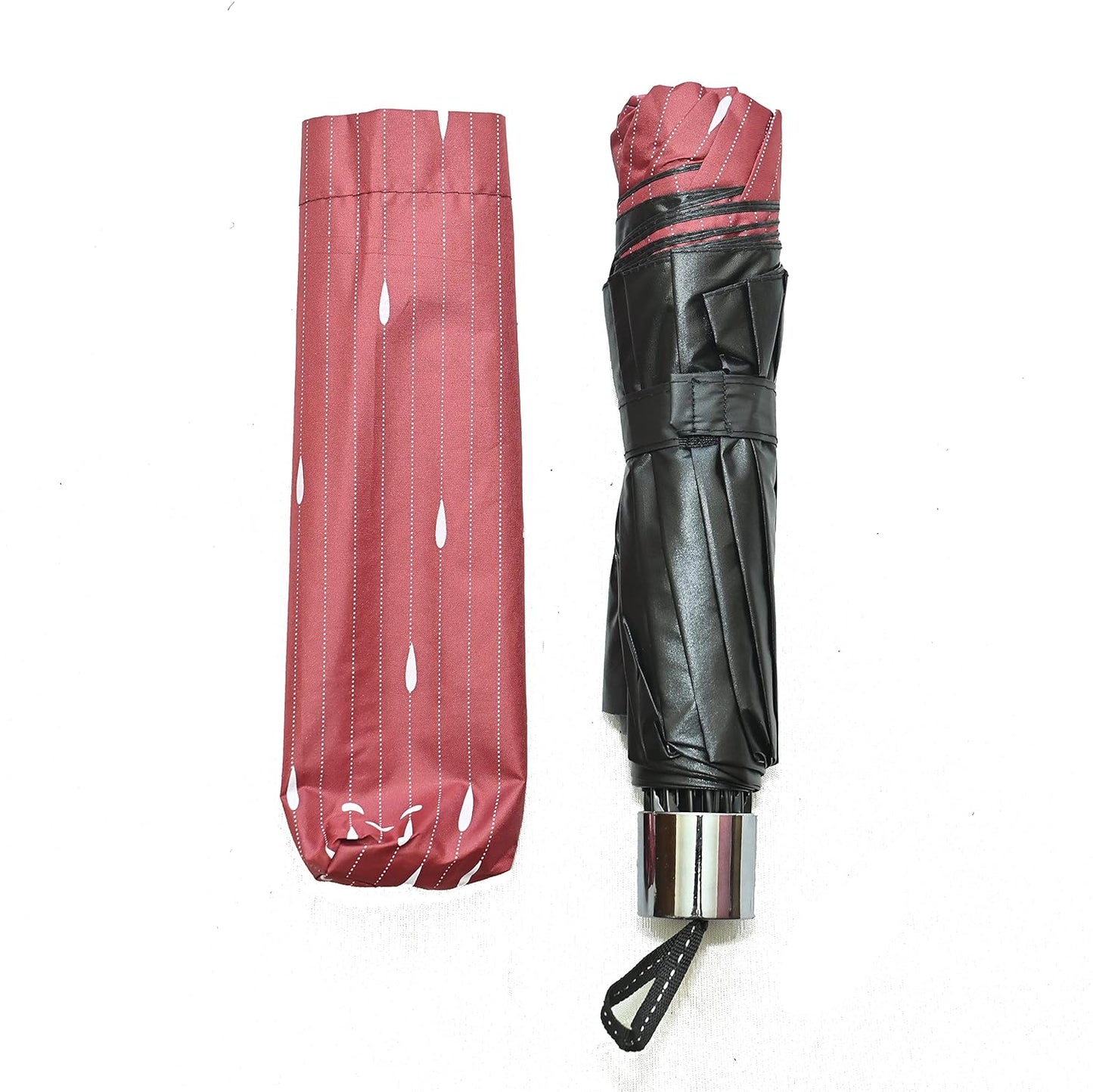 Drops Printed Anti Uv/Rain 3 Folding Umbrella, Pack Of 1