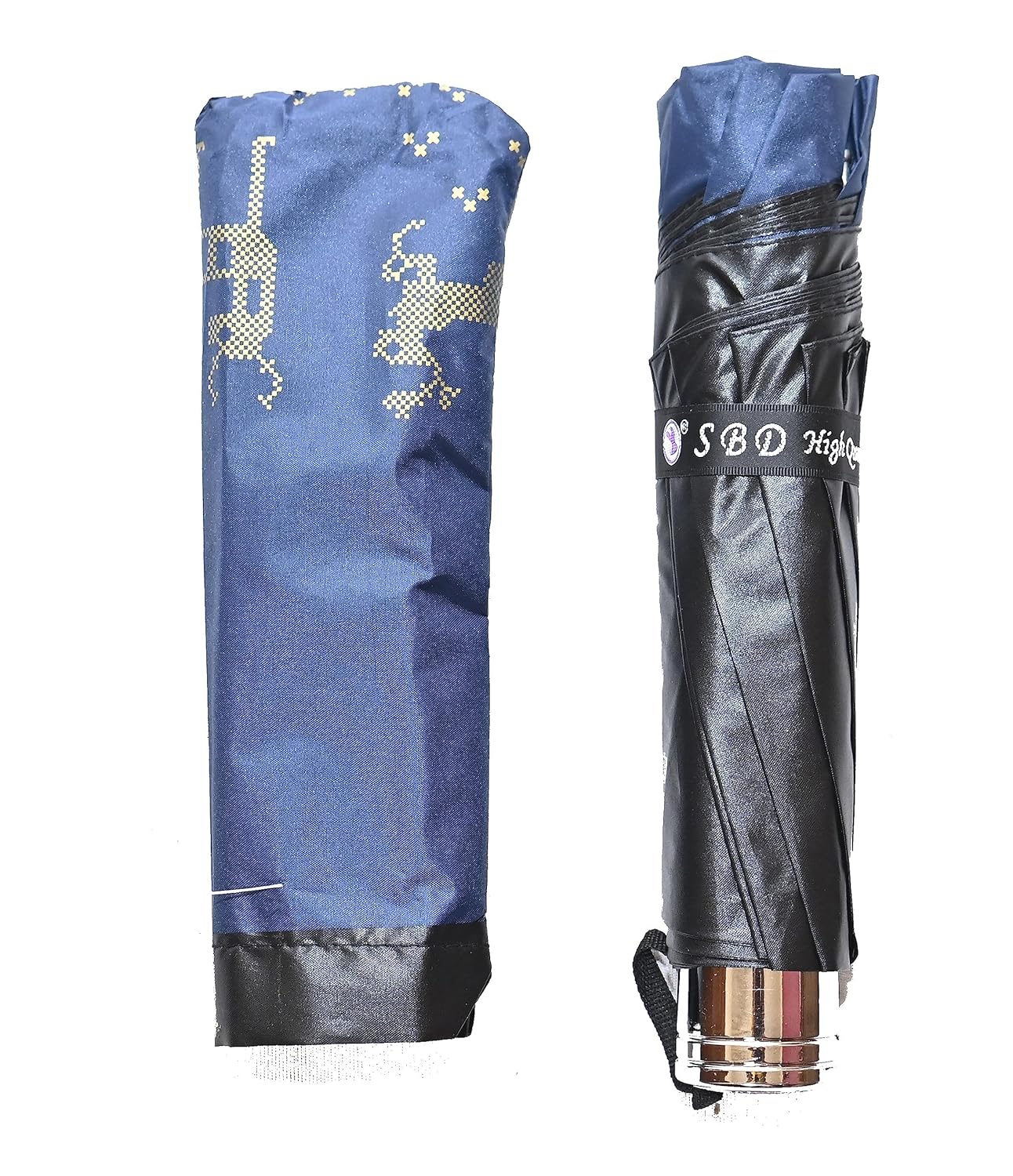 Metallic Golden print 3 fold Anti Uv Umbrella for women , Pack of 1