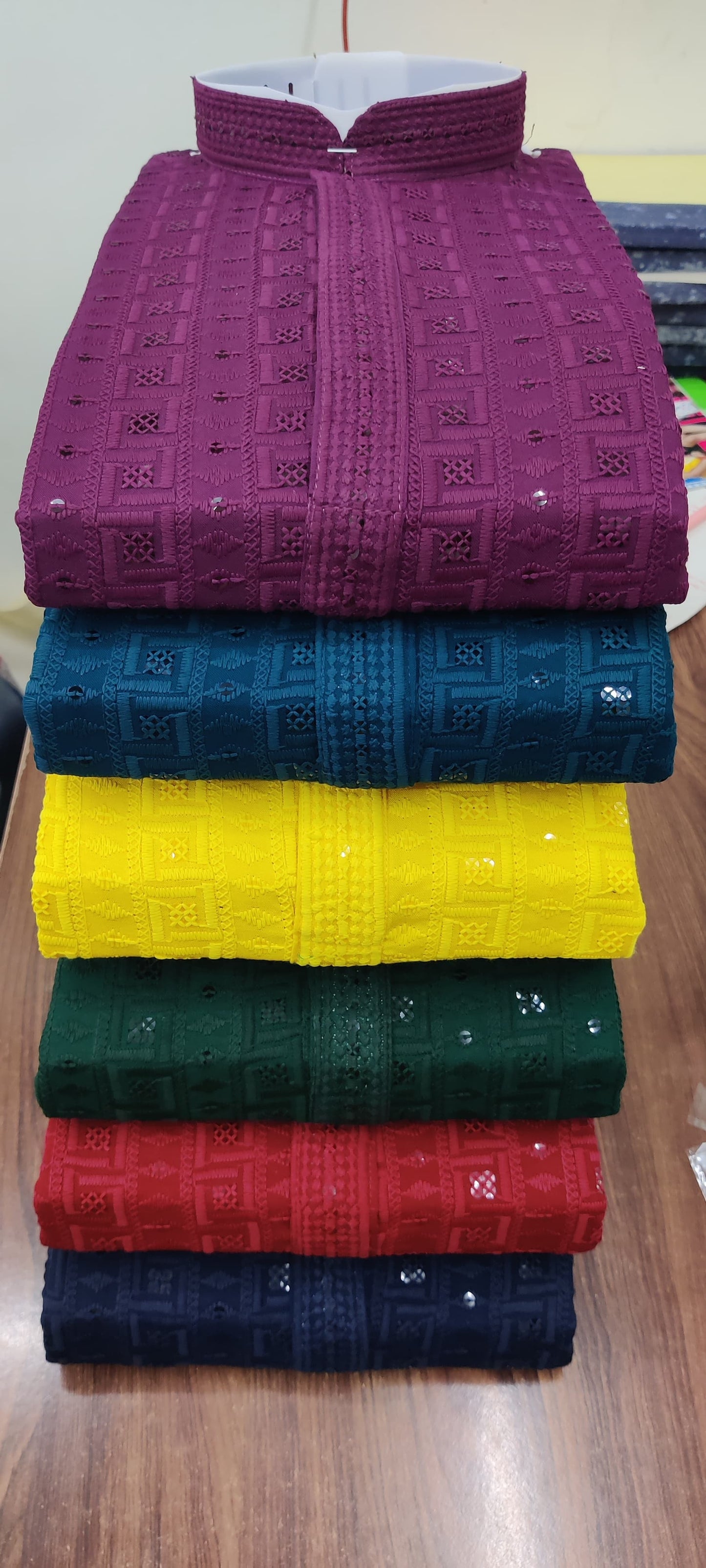 Mens Purple Sequence Kurta For All occasions