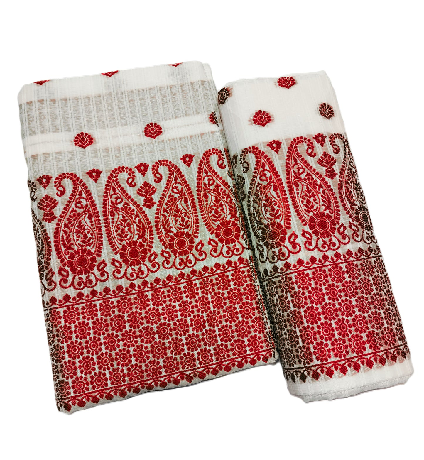 Cotton Mekhela Chador Set – Red