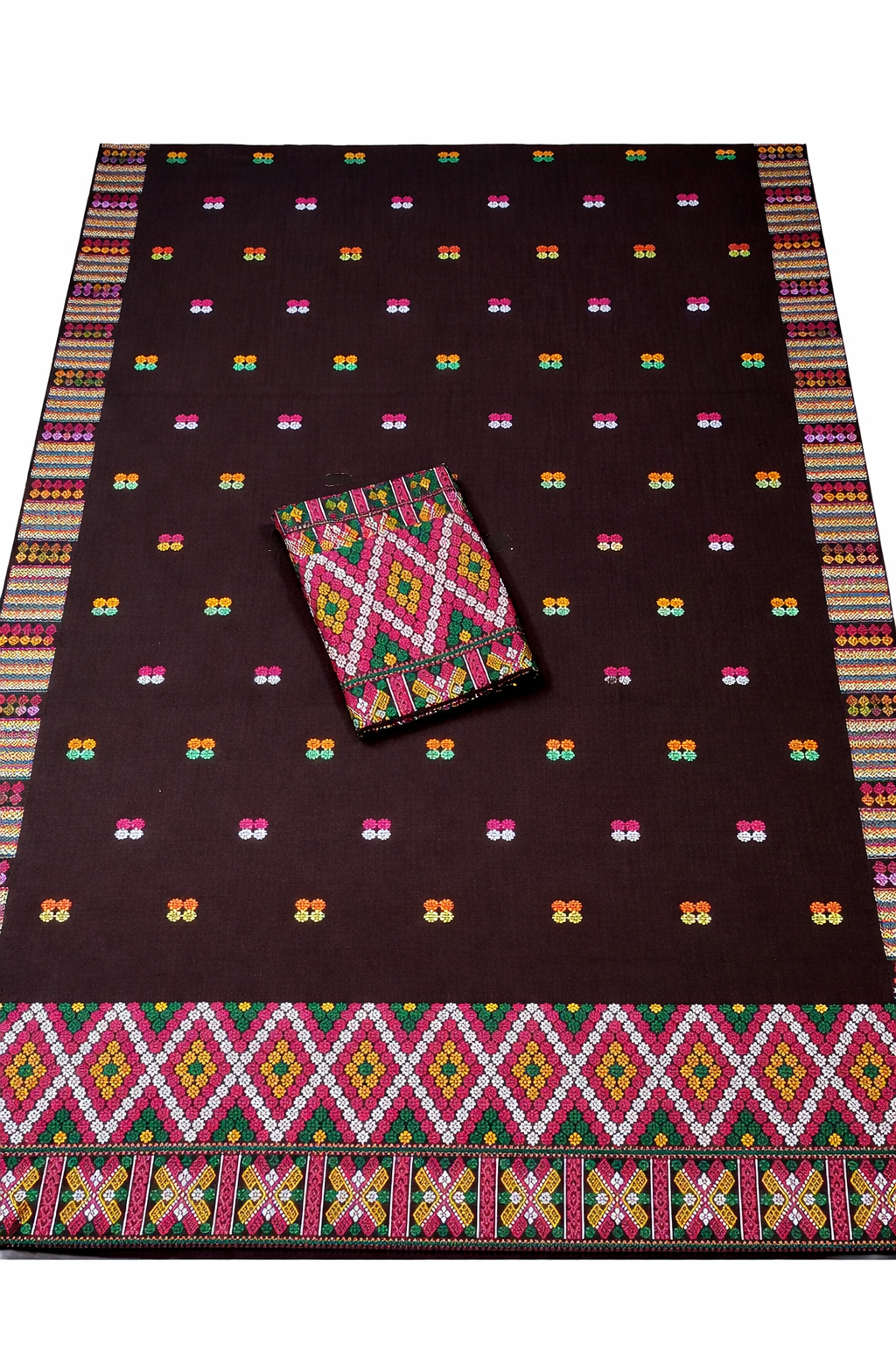 Wash Cotton | Mekhela Chador Set | Missing Design | BROWN