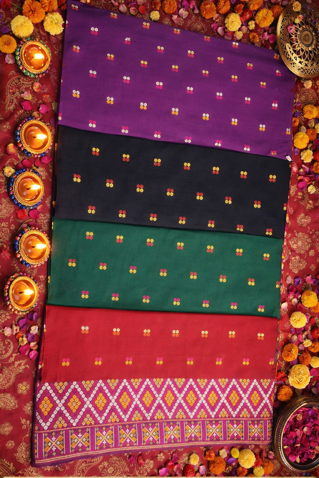 Wash Cotton | Mekhela Chador Set | Missing Design | Black