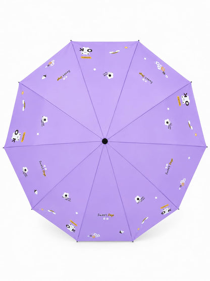 Cute Bear Print Compact 3 fold umbrella, UV Protection Dual Use