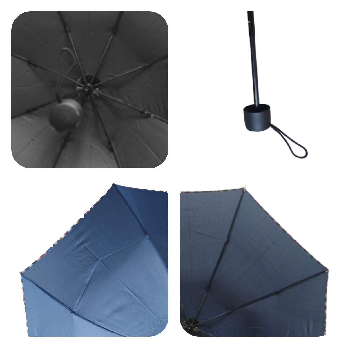 Solid Color Pipine 3 Folding Anti-UV Protection & Dome Shape Sun/Rain Umbrella (Pack of 1)