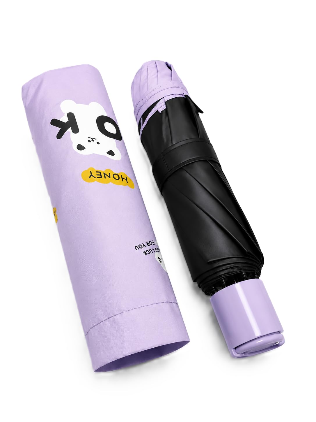 Cute Bear Print Compact 3 fold umbrella, UV Protection Dual Use
