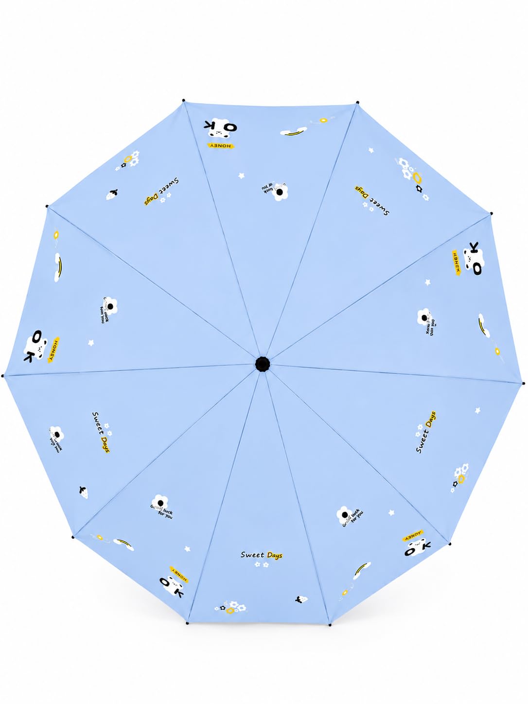Cute Bear Print Compact 3 fold umbrella, UV Protection Dual Use