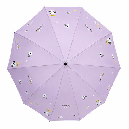 Cute Bear Print Compact 3 fold umbrella, UV Protection Dual Use