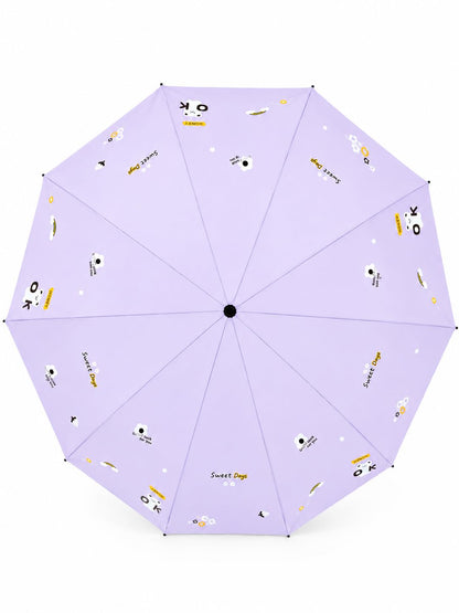Cute Bear Print Compact 3 fold umbrella, UV Protection Dual Use
