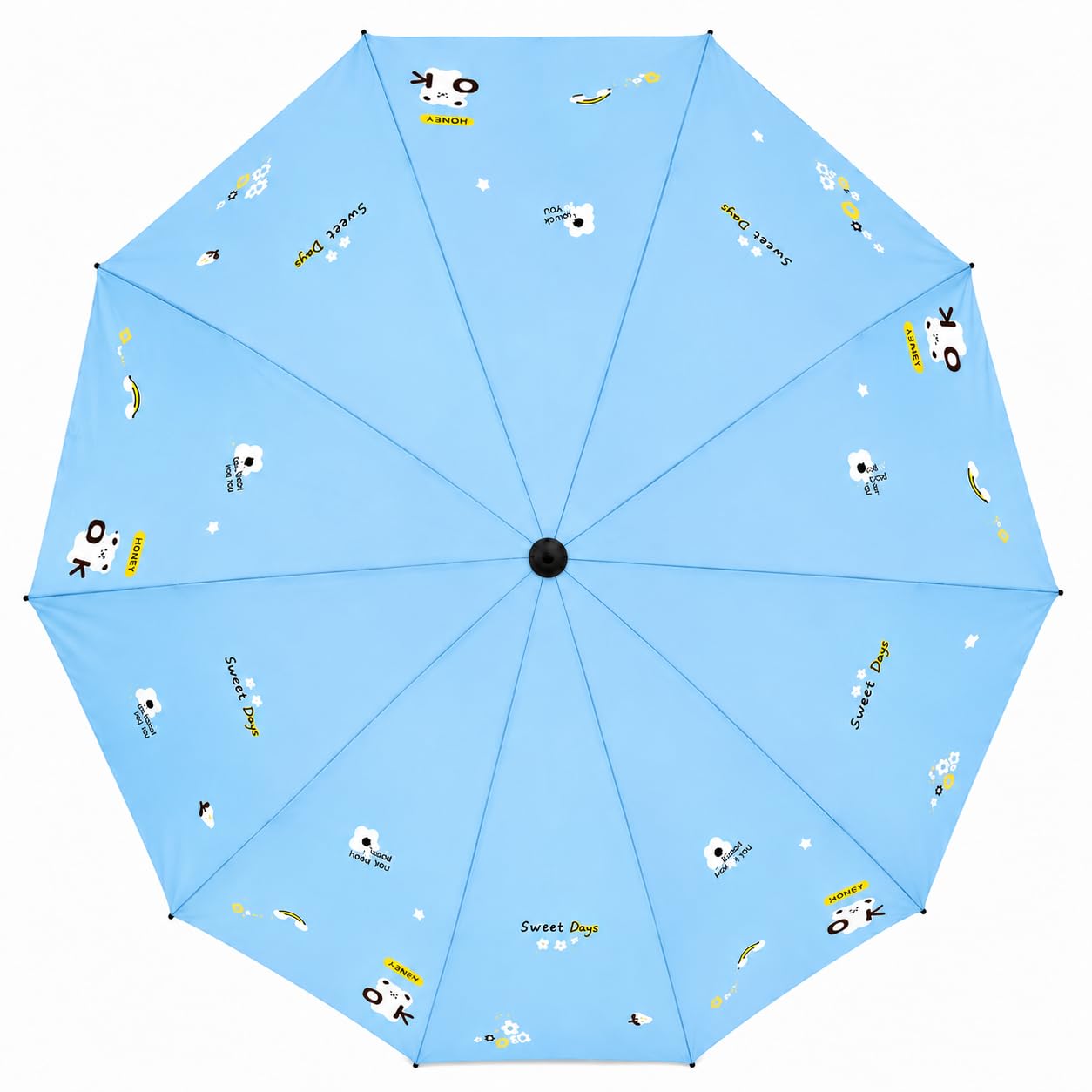 Cute Bear Print Compact 3 fold umbrella, UV Protection Dual Use