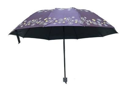 Rose Print Anti Uv/Rain 3 Folding Umbrella, Pack Of 1