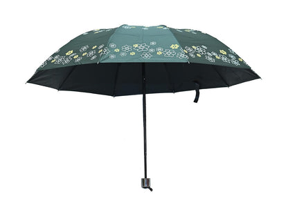 Rose Print Anti Uv/Rain 3 Folding Umbrella, Pack Of 1