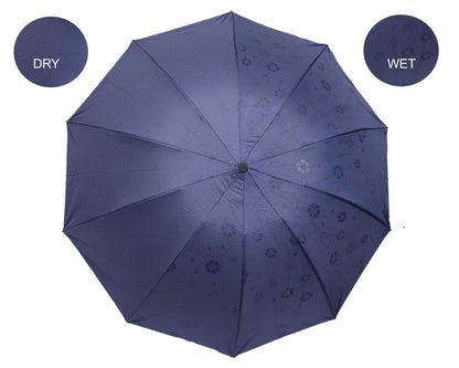 Water Begin Bloom Magic Compact Sun Travel Umbrellas for Women, Best Size, Anti-Uv Dome Shape, Sun/Rain Umbrella (Pack of 1)
