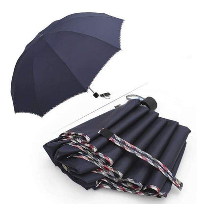 Solid Color Pipine 3 Folding Anti-UV Protection & Dome Shape Sun/Rain Umbrella (Pack of 1)