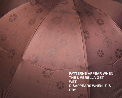 Water Begin Bloom Magic Compact Sun Travel Umbrellas for Women, Best Size, Anti-Uv Dome Shape, Sun/Rain Umbrella (Pack of 1)