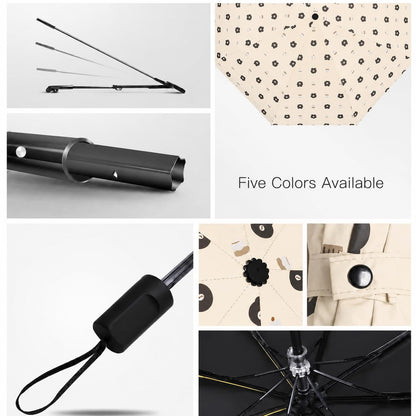 Cute teddy Print Compact 3 Fold UV Rain and Sun Umbrella