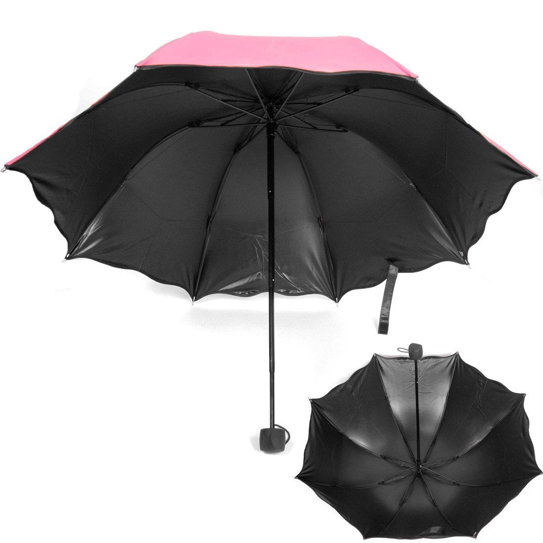 Water Magic Umbrella : 3 Fold Anti UV Protection, Beautiful Wave Design Solid Color Umbrella