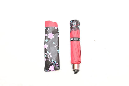 FloralPrinted 3 Fold Anti-Uv,Inner Solid Color Women Compact Umbrella,Pack of 1