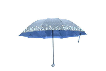 FloralPrinted 3 Fold Anti-Uv,Inner Solid Color Women Compact Umbrella,Pack of 1