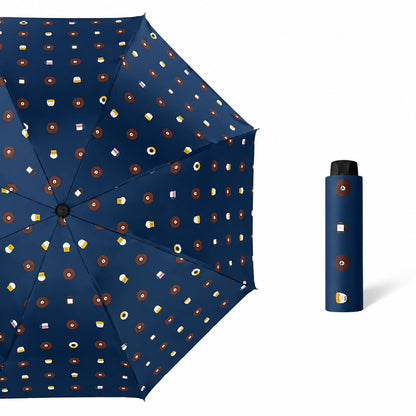 Cute teddy Print Compact 3 Fold UV Rain and Sun Umbrella
