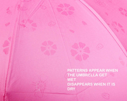 Water Begin Bloom Magic Compact Sun Travel Umbrellas for Women, Best Size, Anti-Uv Dome Shape, Sun/Rain Umbrella (Pack of 1)