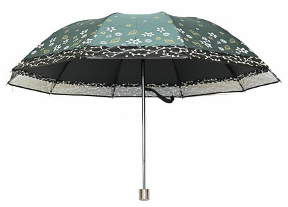 Stylish 3-Fold Umbrella All-Weather Comfort With Netted Border, Pack of 1