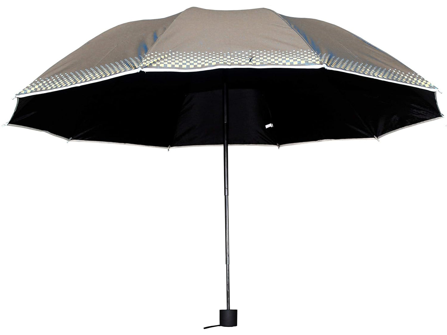 Plain MetallicColor 3 Folding Manual Open, Dome Shape Sun/Rain Office Umbrella for Women & Girls, Pack of 2 Umbrella