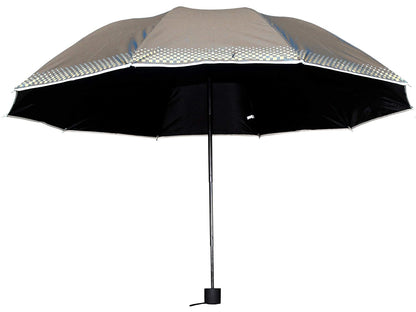 Plain MetallicColor 3 Folding Manual Open, Dome Shape Sun/Rain Office Umbrella for Women & Girls, Pack of 2 Umbrella