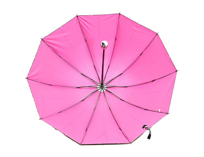 FloralPrinted 3 Fold Anti-Uv,Inner Solid Color Women Compact Umbrella,Pack of 1